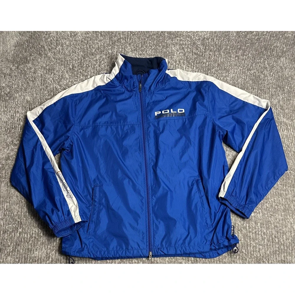 Vintage Polo Sport Ralph Lauren Full Zip Windbreaker Jacket Mens Size XL